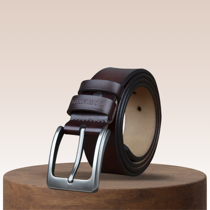 Noah | Vintage Leather Belt with Square Buckle