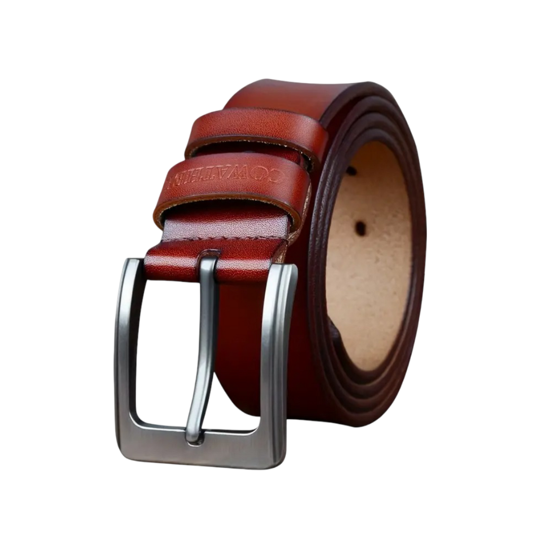Noah | Vintage Leather Belt with Square Buckle