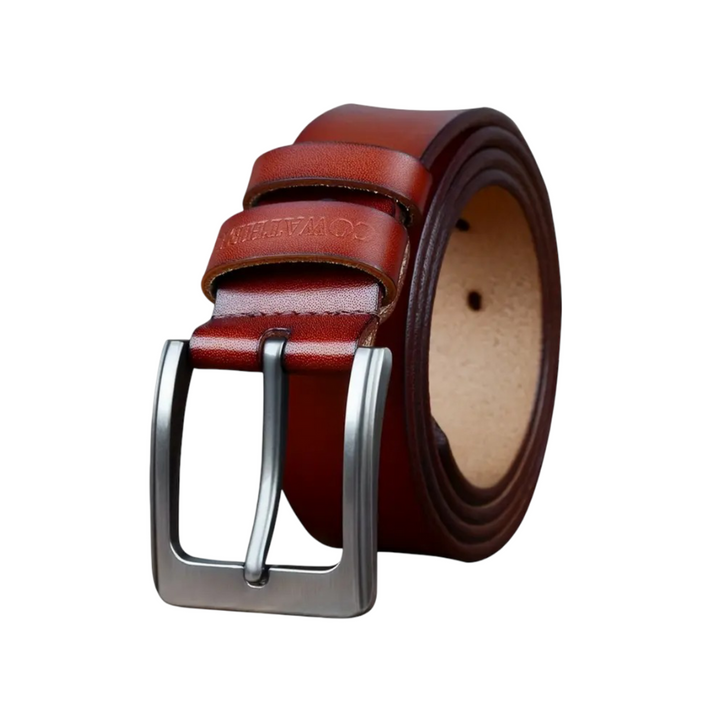 Noah | Vintage Leather Belt with Square Buckle