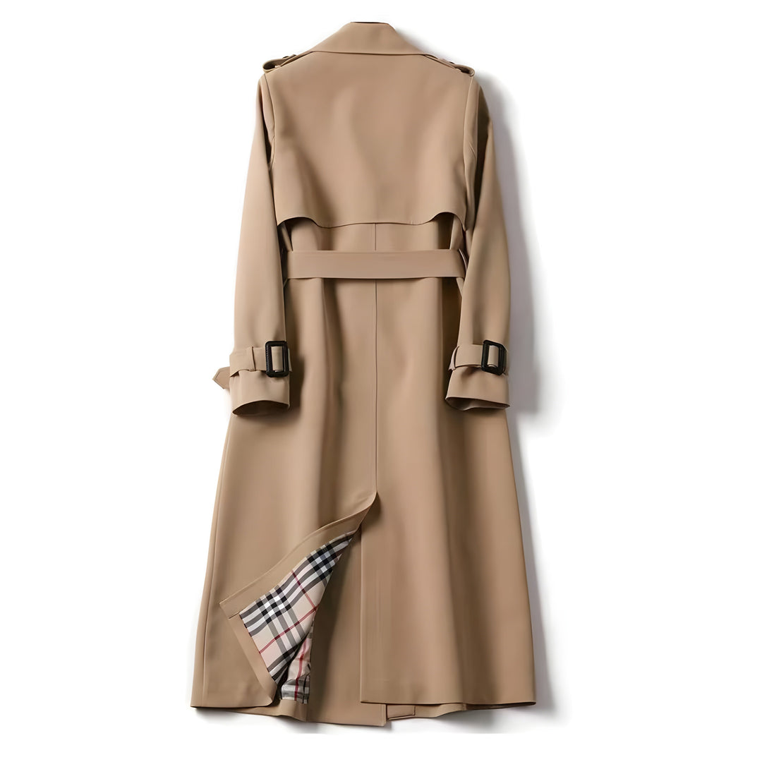 Charlène | Classic Long Trench Coat with Belt