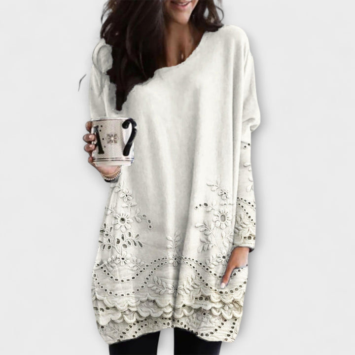 Riley – Printed and Embroidered Sweater