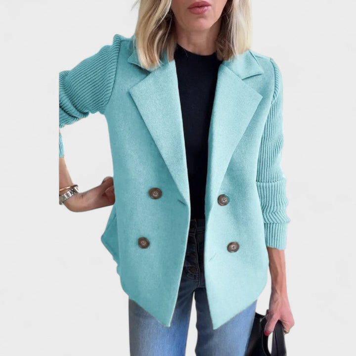 Valentina - Elegant Blazer with Knit Sleeves