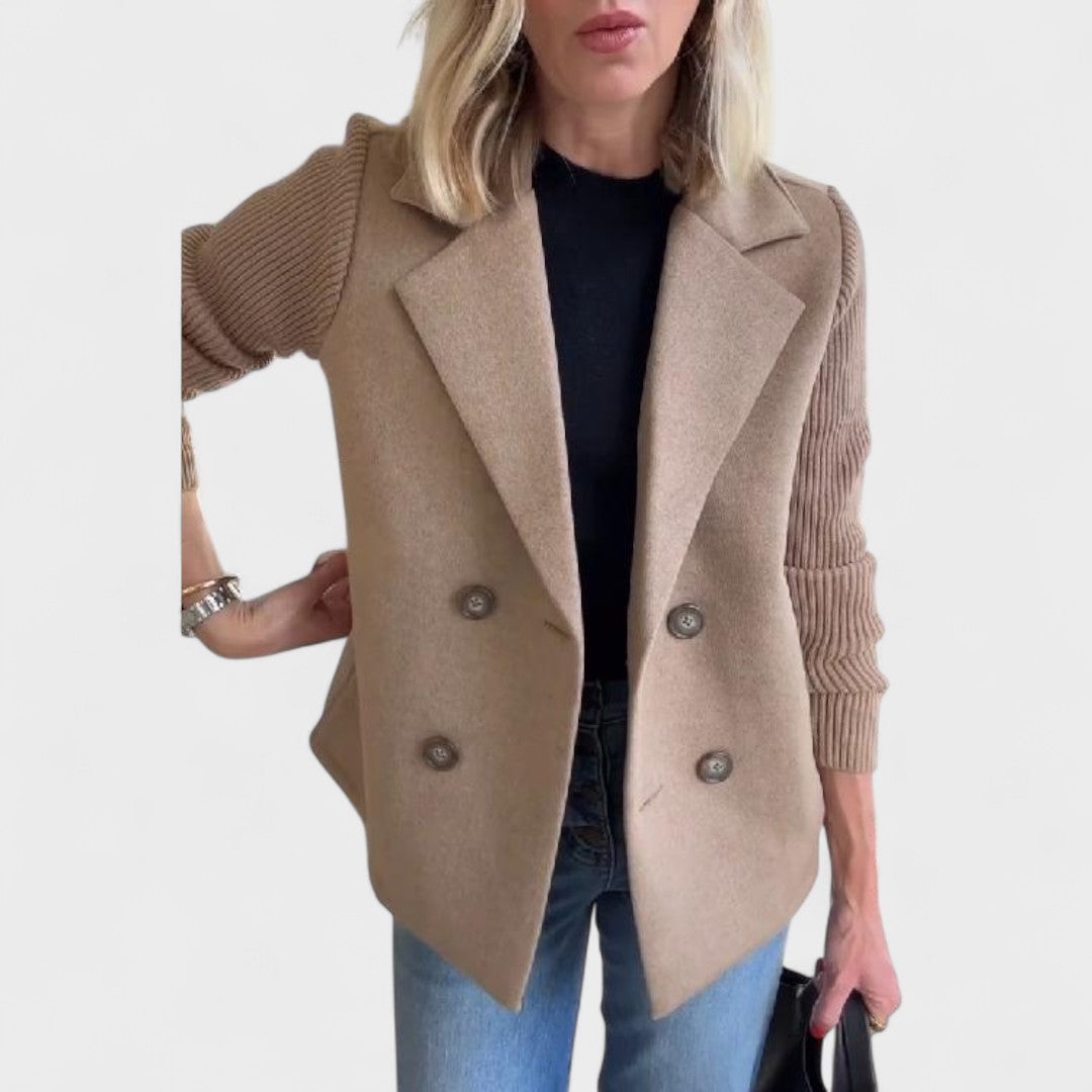 Valentina - Elegant Blazer with Knit Sleeves