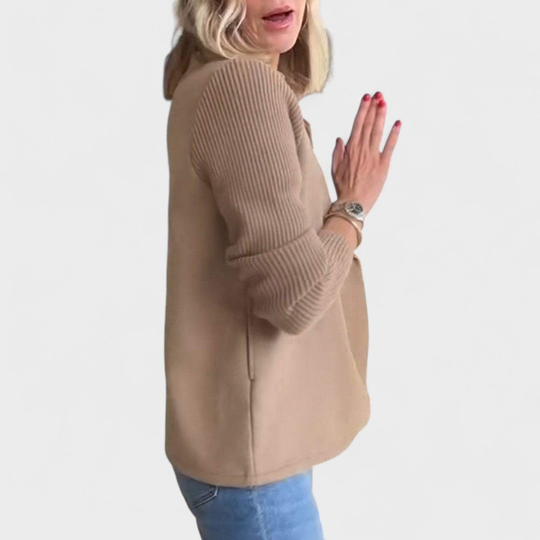 Valentina - Elegant Blazer with Knit Sleeves