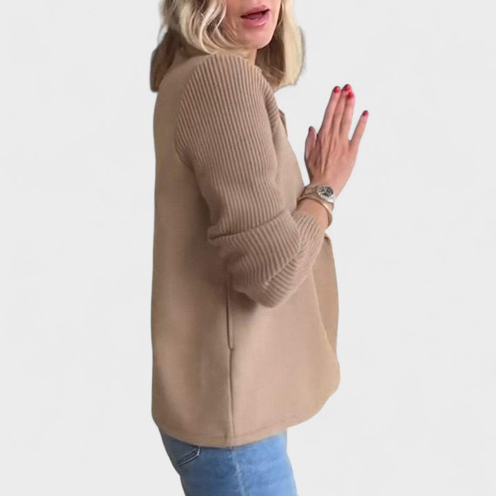 Valentina - Elegant Blazer with Knit Sleeves