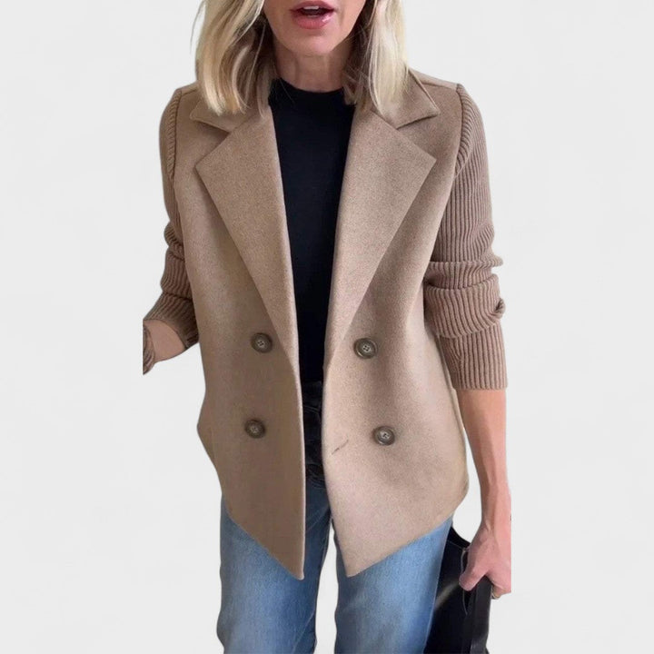 Valentina - Elegant Blazer with Knit Sleeves