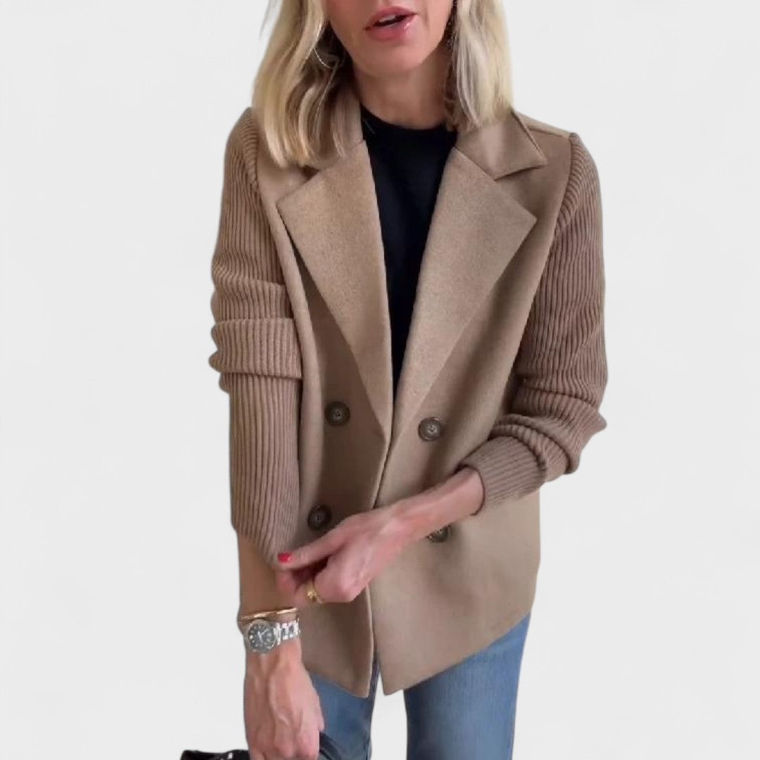 Valentina - Elegant Blazer with Knit Sleeves