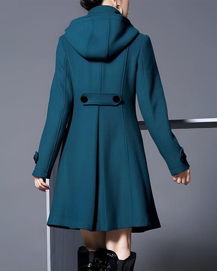 Magali | Elegant Double-Breasted Coat with Hood