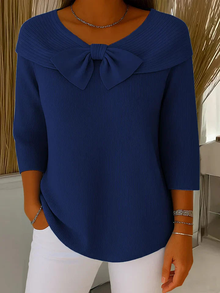 Serenna | Sweater with Bow and Round Neckline