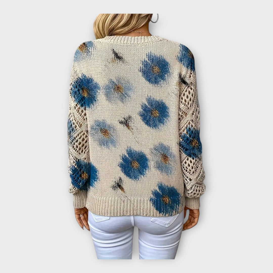 Braided Sweater with Lace Details