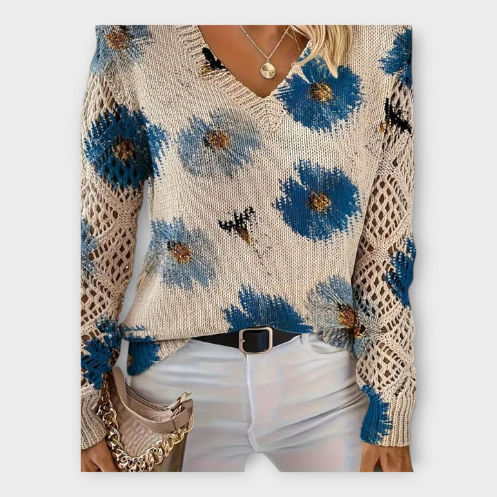 Braided Sweater with Lace Details