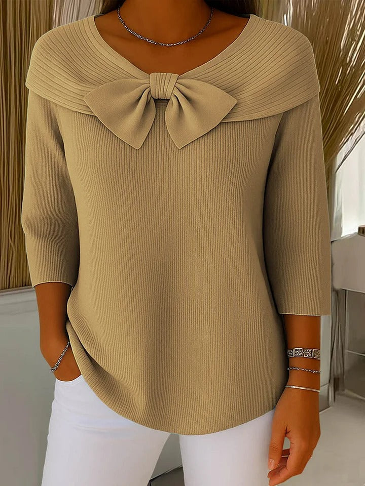 Serenna | Sweater with Bow and Round Neckline
