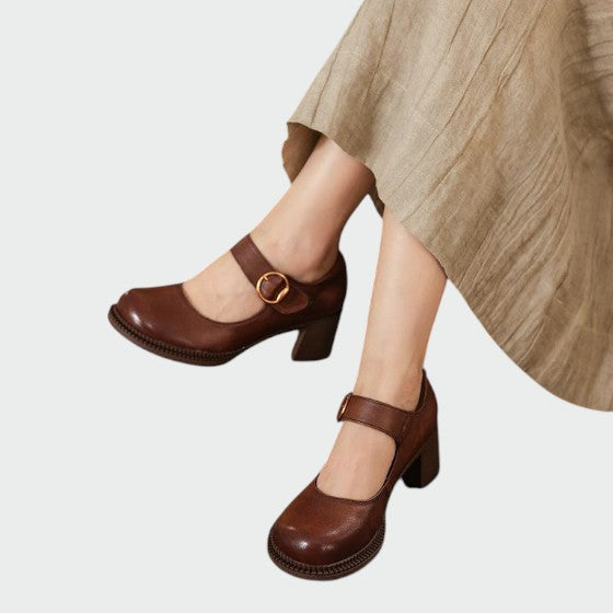 Mary Boutique™ - Chunky-Heel Buckle Mary Jane Shoes