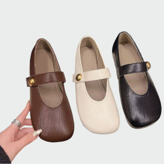 Mary Boutique™ - Round-Toe Button Mary Jane Shoes