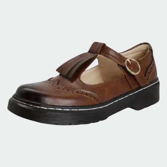Mary Boutique™ - Elegant T-Bar Leather Shoes