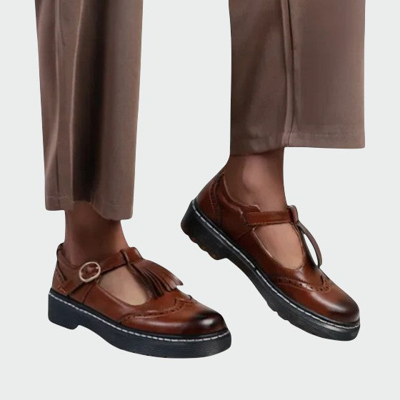 Mary Boutique™ - Elegant T-Bar Leather Shoes