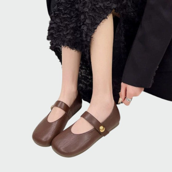 Mary Boutique™ - Round-Toe Button Mary Jane Shoes