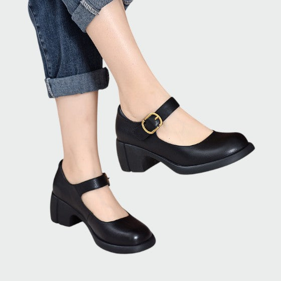 Mary Boutique™ - Chunky-Heel Buckle Mary Jane Shoes