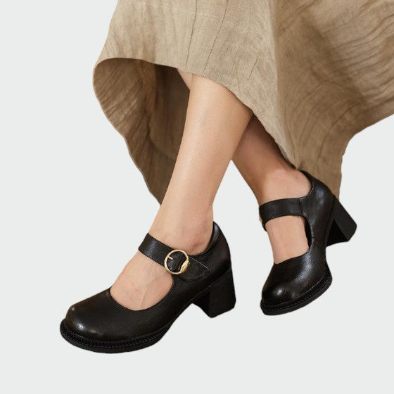 Mary Boutique™ - Chunky-Heel Buckle Mary Jane Shoes