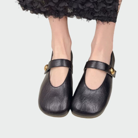 Mary Boutique™ - Round-Toe Button Mary Jane Shoes