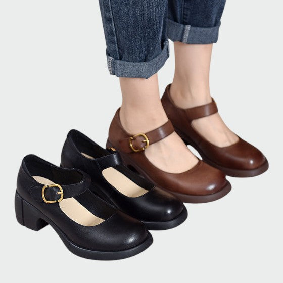 Mary Boutique™ - Chunky-Heel Buckle Mary Jane Shoes
