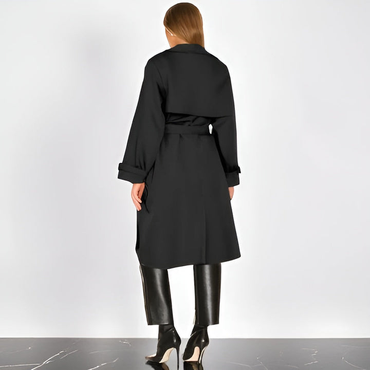 Charlène | Classic Long Trench Coat with Belt